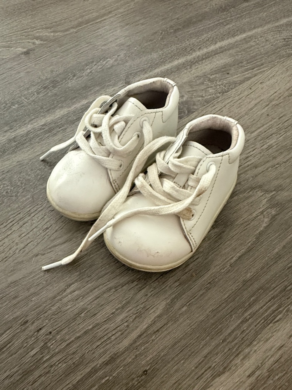Stride Rite White Lace-Up Toddler Sneakers